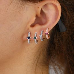 Hoop Huggie Minimal Delicate Geometric Simple Small Cute Hoops Birthstone Cz Colorful Women EarringHoop Kirs22