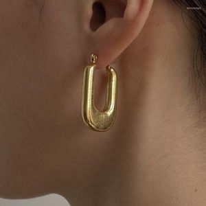 Hoop Huggie Boucles d'oreilles en alliage de métal minimaliste pour les femmes Or Argent Couleur Rectangle Géométrique Fête BijouxHoop HuggieHoop Kirs22