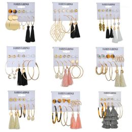 Arándanos de perlas de moda de Huggie MISSCY COLLO PARES PARA MUJER BOHO Tassel Geométrico Heart Twist Earring Leopard Seower Jewelry1