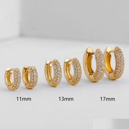 Hoop Huggie Nouveau Plaqué Or Hie Boucles D'oreilles Avec Cz Zircon Mince Oreille Cerceaux Cartilage Boucle D'oreille Pour Femmes Rond Minimal Piercing Dhgarden Otiku