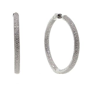 Hoop Huggie New Micro Pave Cz Big Bringle 25 mm 50 mm 2 bijoux de mode de taille zircone brillante Sier plaquée Classic Drop Livrot Ear Dh1sm