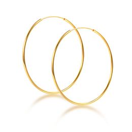 Hoop Huggie Pendientes Aros Grandes 925 Sterling Silver Earbrings For Women Circle Hoops Gouden sieraden 1,2 mm dik 50 mmhoop