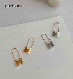 Hoop Huggie Peri039sBox Uniek ontwerp Gouden Slot Oorbellen Voor Vrouwen Kleine Veiligheidsspeld Hoops Minimale Sieraden16883169
