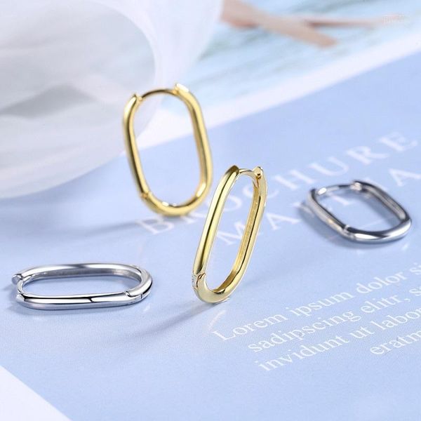 Hoop Huggie prévenir les allergies boucles d'oreilles en acier inoxydable pour les femmes Vintage géométrique Ellipse à la main accessoires de fête bijoux cadeau Moni22