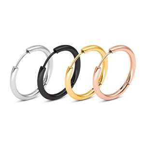 Hoop Huggie Punk uni kleine oorbellen zwart goud sier kleur roestvrijstalen oorrang cirkel mode oor sieraden voor vrouwen man dhgarden dhgin