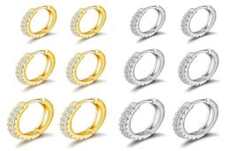 Hoop Huggie QIAMNI Mode Cubique Zircon Huggies Boucles d'oreilles lage Piercing Conque Lobe Tragus Cercle Hommes Femmes Cadeau Bijoux2556895