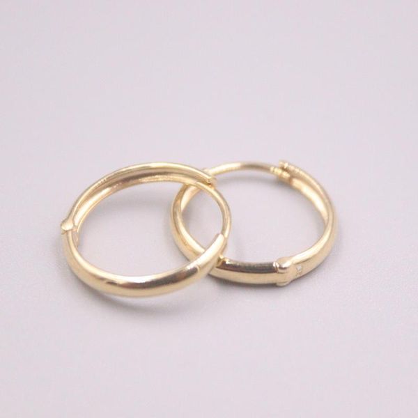 Boucles d'oreilles Hoop Huggie en or jaune pur 18 carats, spécial brillant 2g pour hommes et femmes, cadeau porte-bonheur