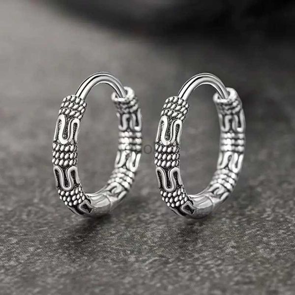 Hoop Huggie Pendientes de aro pequeños y sencillos retro, pendientes hipoalergénicos de acero inoxidable, adecuados para hombres, mujeres y joyas indias bohemias geniales 24326