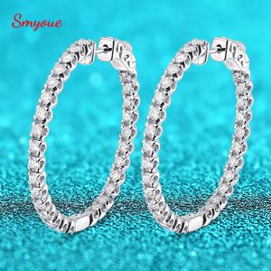 Hoop Huggie Smyoue 18K Plaqué 1.56cttw Toutes les boucles d'oreilles pour les femmes Lab Bijoux en diamant 100% 925 Boucles d'oreilles en argent sterling GRA 3cm 230609