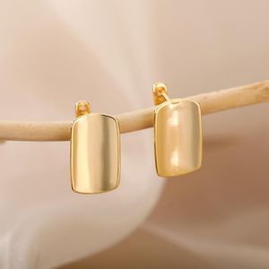 Cerceau Huggie carré géométrique pour femmes hommes goujons en acier inoxydable oreille haltère boucle d'oreille bijoux minimaliste Boho