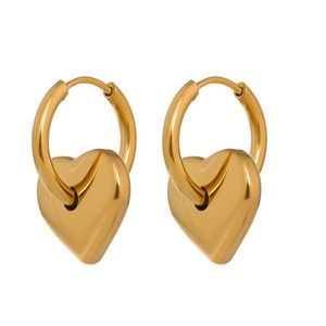 Hoop Huggie Coeur en acier inoxydable Hie Boucles d'oreilles pour femmes Mode Métal Golden Hoop Tempérament Cadeau Drop Livraison Bijoux E Dhgarden Otlo1