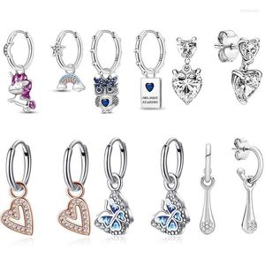 Hoop Huggie Sterling Silver Earring Koreaanse stijl vlinder Pansy Pearl -oorbellen Fit merk Fine Jewelry For Women Wifehoop Kirs22