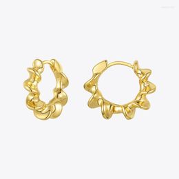 Hoop Huggie Sun Flower oorbellen voor vrouwen goud kleur gebogen sculpturale hoepels oordingen mode sieraden geschenken kolczyki e201198hoop odet22