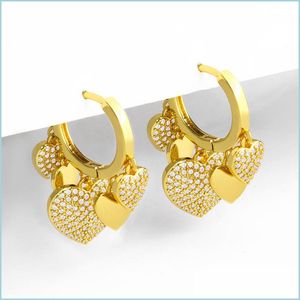 Hoop Huggie Threegraces Mode Cubic Zirconia 585 Or Mignon Gland Étoile Amour Coeur Boucles D'oreilles Pour Dames À La Mode D'été Bijoux Drop D Dhm08