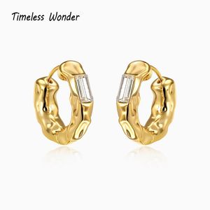 Hoop Huggie Timeless Wonder Fancy Lava Geo Hoops oorbellen voor vrouwen sieraden Top feest Pendientes ins emo trendy cadeau punk datum uniek 2266