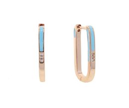 Hoop Huggie Tiny Rose Gold Color Boucles d'oreilles en émail néon tendance géométrique tendance Brinry de boucle d'oreille carrée Brincos8907248