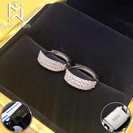 Hoop Huggie VVS Maules d'oreilles en diamant Classic Round S925 Silver Iced Out Strads For Women Men Highend Jewelry Pass Test Free Ship 230817