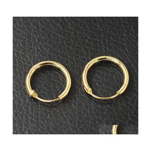 Hoop Huggie Gold Gold Sier Pendientes chapados peque￱os Hie Round Circle Loop Arring Mujeres Hombres Accesorios de joyer￭a de orejas Pendien Dhcyt