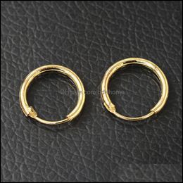 Hoop Huggie Gros- Or Sier Plaqué Hoop Boucles D'oreilles Petit Hie Cercle Rond Boucle Boucle D'oreille Femmes Hommes Oreille Bijoux Accessoires Cool Pen Dhbo5