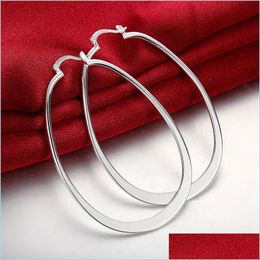 Hoop Huggie Dames Sterling Sier Geplaatste platte U oorbellen Hoop Hie Fashion 925 Plaat Earring Geschenk 2196 Q2 Drop Delivery 2021 Sieraden Dhujc