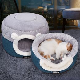 HOOPET Kat Bed Huis Zacht Pluche Kennel Puppy Kussen Kleine Honden Katten Nest Winter Warm Slapen Hond Bed Huisdier mat Benodigdheden 231220