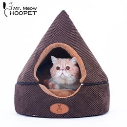 Hoopet Lit pour animaux de compagnie Tente de chat Banc de maison pour s Kennel Double face Coussin Panier Produits lavables Y200330