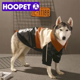 HOOPET Ropa para mascotas Ropa cálida de invierno para perros grandes Abrigo de chaqueta de cuero fresco para perros grandes Ropa cálida para otoño e invierno 201114