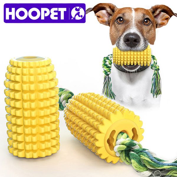 HOOPET Juguetes Divertido Juguete Masticar Interactivo Para Limpieza de Dientes Maíz Palo Molar Mascota Cepillo de Dientes de Perro LJ201125