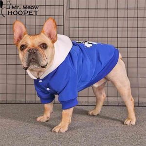 HOOPET Winter Pet Jas Dog Cat Hoodie Kleding Apparel Bulldog Schnauzer Corgi Warm Jacket Small 210804