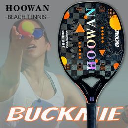 HOOWAN BUCKMIE Strand Tennisracket 18K Koolstofvezel T700 Full Frame Ruw Oppervlak Zachte EVA Foam Kern 20MM 240108