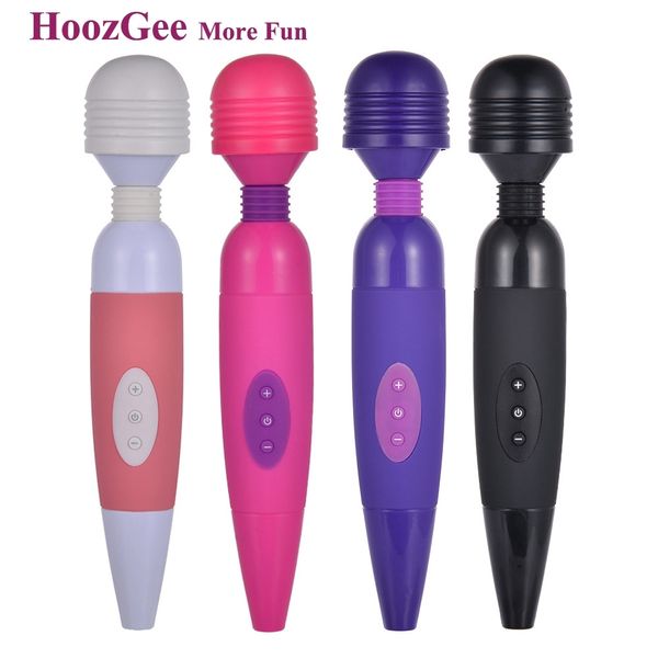 HoozGee AV Stick Vibrador Productos sexuales Actualización inalámbrica 10 velocidades de larga duración Clásico Super Shock Masajeador mágico Varita Juguete para adultos Y1892702