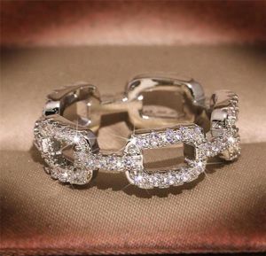 Hop Hip Vintage Fashion Jewelry 925 Silver Cross Ring Pave White Sapphire CZ Diamond Women Wedding Finger Rings8324273