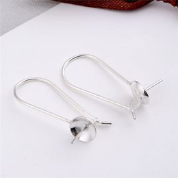HOPEARL Sieradeninstellingen Earing Cap met PEG 925 Silver Ear Wire Hooks Pearl Mounts 3 Pairs