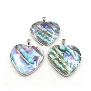 HOPEARL bijoux pendentif coeur Simple breloque pour la fabrication de collier ormeau Paua coquille de mer Cabochon incrusté 6 pièces276z