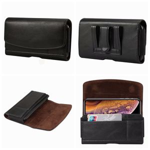 Étuis horizontaux en cuir de mouton pour iPhone 15 14 Plus 13 12 11 XR XS MAX 10 X 8 7 Samsung Galaxy S23 S22 S21 Note 20 Clip de hanche Holster Boucle Ceinture élastique Pochette pour hommes d'affaires