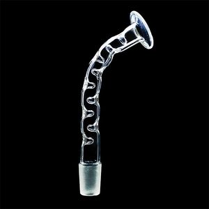Buse de soufflage de verre en forme de corne, tuyau de narguilé de diamètre 16 mm, accessoire givré à joint mâle de 18 mm, adaptateur d'arc de pistolet à trou concave pour tuyau de collecte d'eau