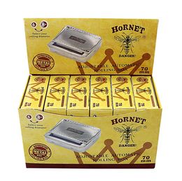 Hornet Metal Smoking Automatic Rolling Box 70 mm Silver Cigarette Maker Tobacco Machine Case Grinder Whole3222808