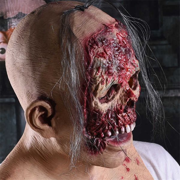 Horror Bloody Scary Masquerade Party Supplies Haunted Halloween Zombie Mask Frighten Rot rimel terror