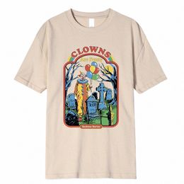 Horror Comic Serie Clowns Zijn Grappig Verhaaltjes Verhalen Mannen T-shirts Cott O-hals Kleding Hip Hop T-shirt Ademend Straat Clthes 56aa #