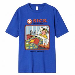 Série de bandes dessinées d'horreur Sick Of Yourshit Santé Bien-être Hommes Vêtements Fi Summer Cott T-shirts Sweat T-shirts Street Loose Top e9Tw #