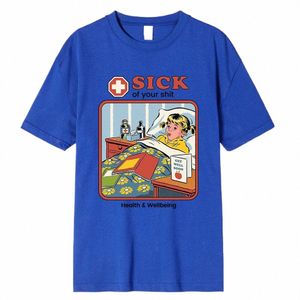 Horror stripreeks ziek van je hit gezondheid welzijn mannen kleding fi zomer cott t-shirts zweet t shirts straat losse top e9tw#