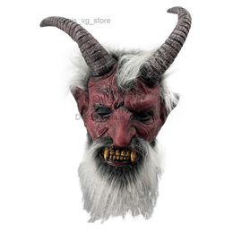 Horreur Démon Diable Tête Latex Masque Effrayant Halloween Masques Party Film Cosplay Costumes Robe T230806