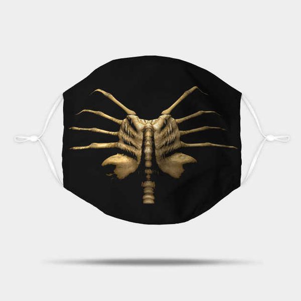 Horror Face Hugger Mask Anti Haze A prueba de polvo No desechable Facehugger Alien Xenomorph Mascarilla para adultos Respirador Boca Mufla L220711