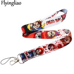 Film d'horreur Chucky Child Anime Lanyard Badge Holder ID Carte Lanyards Téléphone mobile CLOP Key Lanyard Neccd Stracts Keychain Key Ring
