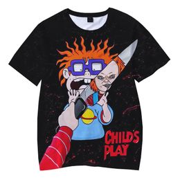 Horror Film Kinderspel Chucky 3d Gedrukte t-shirt Mannen Vrouwen Zomer Mode Casual Grappige T-shirt Hip Hop streetwear Tee Tops 220411