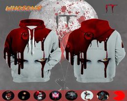 Horrorfilm IT HOOFDSTUK TWEE WHOSONG 2019 3D Hoodie Man Bloodiness Panic Jacket Ong Sleeve Blouse5227550