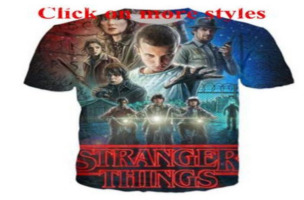 Horror Movie Stranger Things Shirts New Fashion Fashion Men Aphuomen 3D personaje Camiseta Topas de camiseta estampada 3D 1018718846