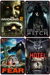 Horror Vintage Movies Metal Painting Poster Wall Art Stickers voor Pub Bar Club Home Wall Room Decoratie Retro Mtal Sign Plaque 20cmx30cm Woo