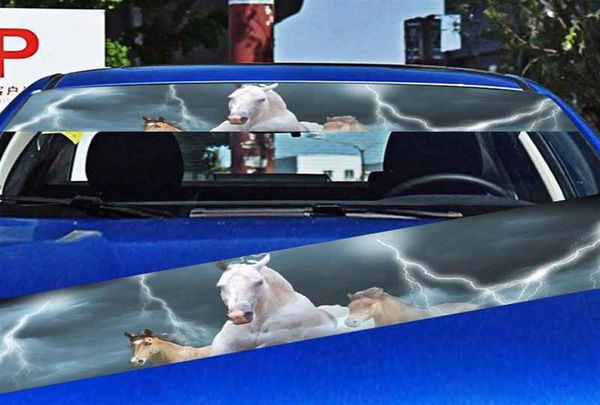 Carnet de voiture à cheval Decals de front reflets de pare-brise arrière Autos autocollants Protection solaire 130 21cm271w6634227