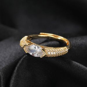 Honey Eyes Ring Adjustable Taille S925 Silver 5A Zircon Couple Lover Lover Bijoux